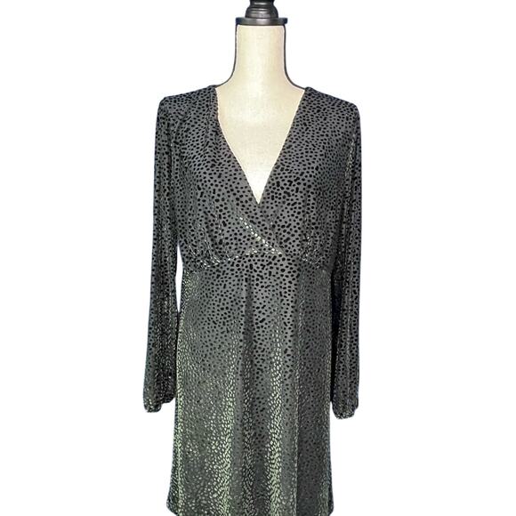 Green & Black Ruched Wrap Sheath Dress, Size XL - Pre-Owned - Picture 2 of 6